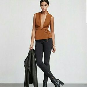 Reformation Adley Rust Wrap Top